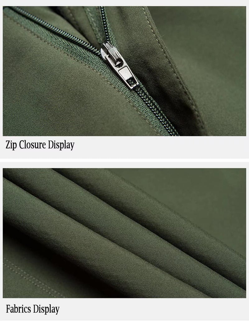 MAGCOMSEN Winter Pants for Men Waterproof Fleece Lined Thermal Warm Pants Snow Ski Hiking Work Trousers Green 30 - Image 4